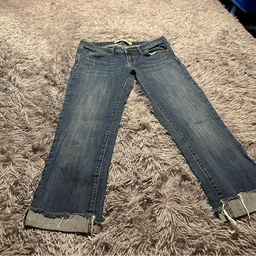 Gap Women's Blue Capri Straight Cuff Denim Jeans Size 4 (Capri Cut)